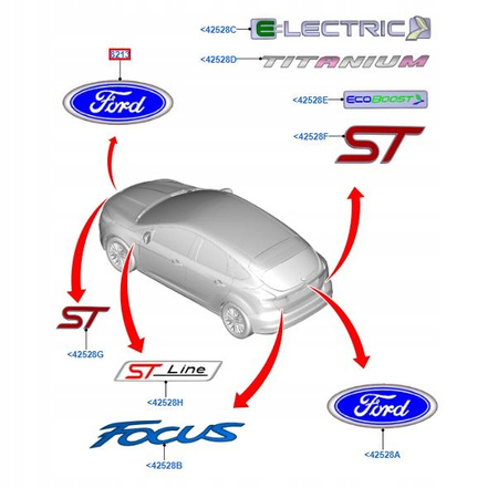 EMBLEMAT FORD FOCUS Mk4/C-MAX Mk2 2015- _ 5351110 _ C1BB-8B262-BA