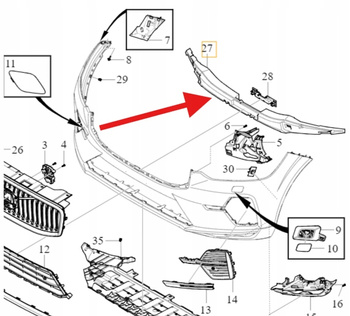 ABSORBER PIANKA ZDERZAKA PRZÓD VOLVO XC60 2022- OE 32345553
