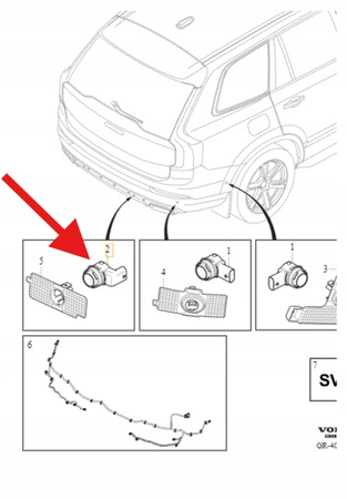 CZUJNIK PARKOWANIA PDC PRZÓD TYŁ VOLVO XC90 V90 S90 2017- OE 31471048