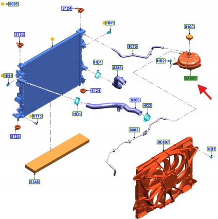 ZBIORNICZEK WYRÓWNAWCZY 1.5 2.0 EB KUGA 2020- 2340407 _ LX61-8A080-GC