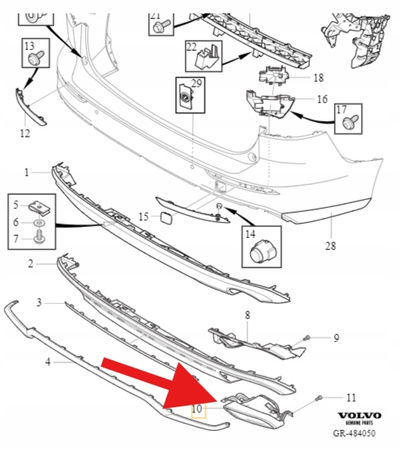 LEWA KOŃCÓWKA WYDECHU POLESTAR VOLVO S60 V60 2019- OE 31690776
