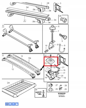 Os?ona poprzeczek Volvo strona lewa