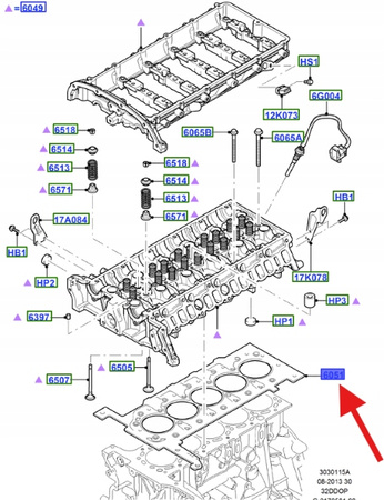 USZCZELKA GŁOWICY CYLINDRÓW 3.2 TDCi TRANSIT 2007- 1459470 _ 7C16-6051-AB
