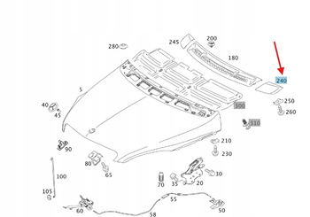 PODSZYBIE ZAŚLEPKA MASKI LEWA MERCEDES B klasa W245 OE A1698300375