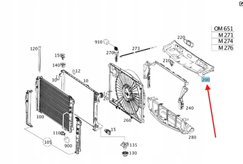 ŁAPACZ POWIETRZA OSŁONA PASA PRZÓD MERCEDES C klasa W204 OE A2045000155