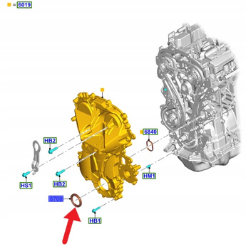 USZCZELNIACZ WAŁU KORBOWEGO 1.5 2.3 EB KUGA PUMA 2505278 _ MD89-6700-AA