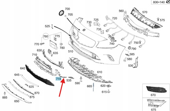 LEWA OSŁONA ZAŚLEPKA BOCZNA ZDERZAKA MERCEDES CLA W117 A W176 A1768857700