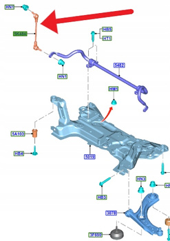 ŁĄCZNIK STABILIZATORA PRZÓD FORD FOCUS 2018- OE 2286405 _ JX61-3B438-AEC