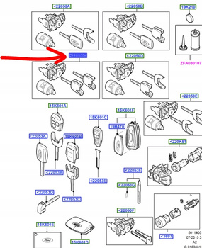 KOMPLET ZAMKÓW FORD MONDEO Mk4 SMAX GALAXY _ 1805438 _ BS7A-U22050-AB