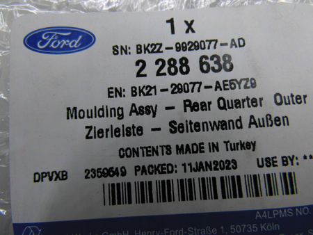 LISTWA NADWOZIA LEWA FORD TRANSIT CUSTOM 18- 2288638 _ BK21-29077-AE5YZ9