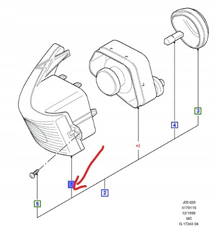 KLOSZ HALOGENU PRAWY FORD COUGAR 1998-2000_1103591_98BG-15K201-AL