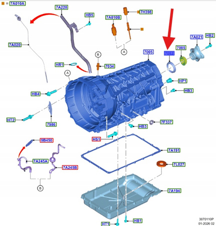 USZCZELNIACZ KOŁNIERZA WAŁU NAPĘDOWEGO RANGER 19- OE 5431162 _ HL3P-7052-BA