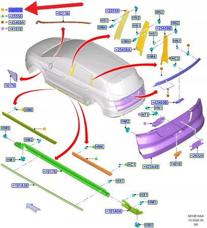 LISTWA DRZWI LEWY PRZÓD FORD S-MAX 2015- OE 2292015 _ EM2B-R20849-BGXWAA