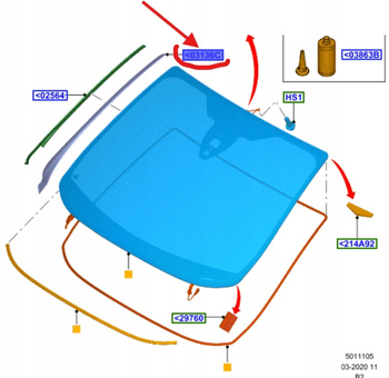 LISTWA WEWNĘTRZNA SZYBY B-MAX 2012-17 OE _ 1858098 _ AV11-R03194-AD