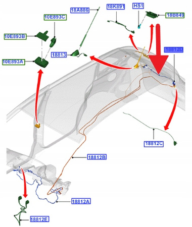 PODSTAWA ANTENY FORD C-MAX FOCUS RANGER 2017- OE 1703506 _ AM5T-18828-CB