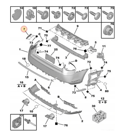 LISTWA CHROM CITROEN C5 III HATCHBACK LEWA STR OE 7452SR