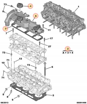 POKRYWA ZAWORÓW CITROEN BERLINGO C3 C4 C5 DS3 DS4 DS5 JUMPY OE 0248S0
