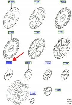KOŁPACZEK FELGI 2100367 _ 98AJ-1000-AA