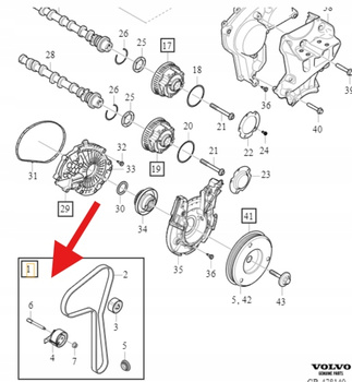 ZESTAW ROZRZĄDU ŁAŃCUCH 1.5 B3 VOLVO XC40 EX40 2018- OE 32208996