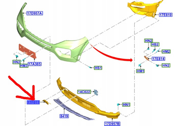ZAŚLEPKA HAKA ZDERZAKA PRZÓD FORD EXPLORER 20- 2615808 _ LB5B-17F011-BC5YZ9