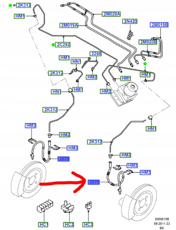 PRZEWÓD HAMULCOWY TYŁ FORD FIESTA Mk6 FUSION 01-12_1426690_2N11-2078-AC