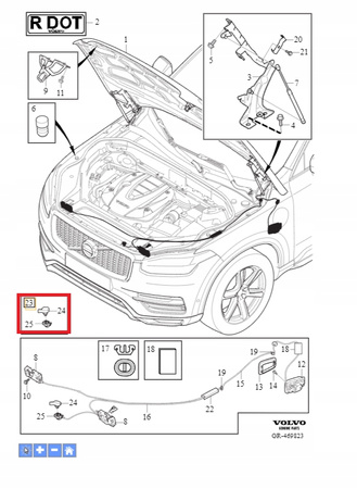 RYGIEL ZAMEK MASKI VOLVO XC90 2016- S90 V90 2017- OE 31479770