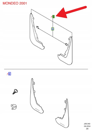 ZESTAW CHLAPACZY PRZÓD FORD MONDEO 2000- 2007 OE 1124589 _ 1S7J-16L560-AA