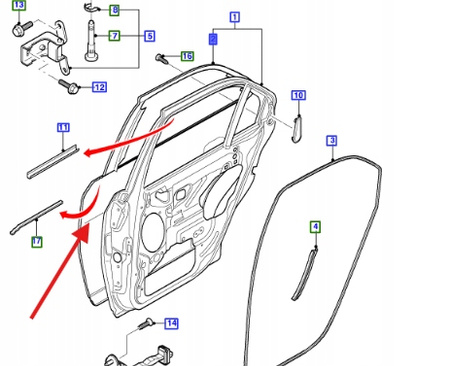 PŁYTA DRZWI TYŁ PRAWA STR. FORD MONDEO 2000-2007 1307539 _ 1S71-N24704-AX