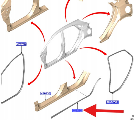 LEWA USZCZELKA PROGU FORD PUMA Mk2 2019- OE 2416846 _ L1TB-S20759-AB