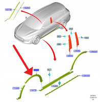 LISTWA BŁOTNIKA PRAWY PRZÓD ACTIVE FOCUS 2018- OE 2472026 _ JX7B-16D238-AF