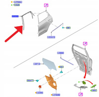 USZCZELKA SZYBY DRZWI LEWY TYŁ FORD KUGA 2020- 2636528 _ LV4B-S25825-CE