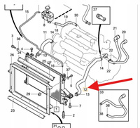 DOLNY LEWY WĄŻ PRZEWÓD CHŁODNICY BENZYNA VOLVO S80 1999- OE 30680916
