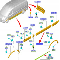 NAKŁADKA BŁOTNIKA PRAWY TYŁ FORD TRANSIT 2020- 5703966 _ LK41-29066-AA5YZ9