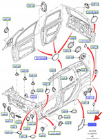 NAKLEJKA OCHRONNA PROGU LEWA FORD FOCUS 2004- 20081691343 _ 4M51-23727-AB