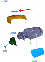 OBUDOWA LUSTERKA PRAWE RANGER 2011- 1717979 _ AB39-17K746-CA