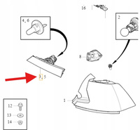 LAMPA TYLNA LEWA W KLAPĘ VOLVO S90 2017- OE 31656777