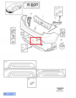 ZAŚLEPKA HAKA HOLOWNICZEGO ZDERZAKA TYŁ VOLVO S60 2011- OE 39802591