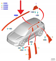 LISTWA DACHU LEWA FORD KUGA ESCAPE 2020- 2701438 _ LJ6B-S50463-AG5YZ9