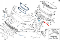 MOCOWANIE ŚLIZG ZDERZAKA LEWY PRZÓD MERCEDES GLB W247 OE A2478857300