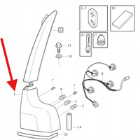 LAMPA TYLNA LEWA VOLVO XC90 2003- OE 31213381