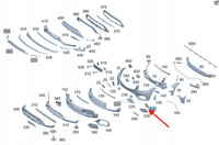 KRATKA ZAŚLEPKA ZDERZAKA PRAWY PRZÓD MERCEDES GLC W253 OE A2538851802