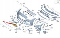LEWA KRATKA ZAŚLEPKA ZDERZAKA PRZÓD MERCEDES C klasa W206 OE A2068854105