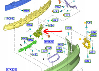 UCHWYT ŚLIZG ZDERZAKA TYŁ PRAWY FORD MUSTANG 2015 2164254 _ FR3B-17D960-AM