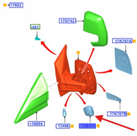 KIERUNKOWSKAZ LUSTERKA PRAWY TRANSIT CUSTOM 2012- 1766579 _ BK21-13B381-AB