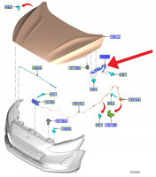 ZAWIAS MASKI PRAWY PRZÓD FORD FOCUS 2018- OE 2206955 _ JX7B-A16800-AA