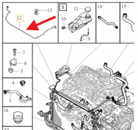 PRZEWÓD ZBIORNIKA WYRÓWNAWCZEGO 2.0 D4 VOLVO V40 2015- OE 31338601