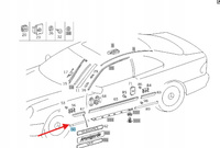 USZCZELKA LISTWA PROGU LEWY PRZÓD MERCEDES CLK W208 OE A2086900762