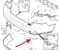 ODBLASK ZDERZAKA PAWY TYŁ VOLVO S40 V50 2008- OE 30763346