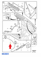 LINKA OTWIERANIA MASKI POKRYWY SILNIKA VOLVO XC90 2003- OE 9483814