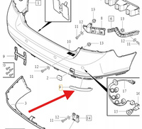 ODBLASK TYNY LEWY VOLVO S40 V50 2004- OE 30763345